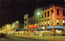 GA~GEORGIA~COLUMBUS~NIGHT VIEW FROM 12TH ST LOOKING DOWN BROADWAY~MAILED 1972 picture