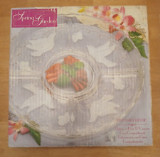 Vintage Indiana Glass Serving Tray BNIB Five Part Relish Tray Birds Butterflies picture
