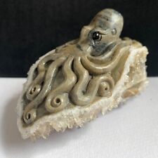 392g Natural quartz crystal cluster mineral specimen, hand-carved the octopus picture