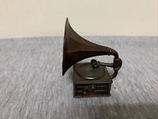 Vintage Diecast Bronze Gramophone Miniature Durham Industries picture