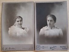 2 Sterling, KS Cabinet Cards, women in pleated blouses, c. 1900 by E.K. Porter picture