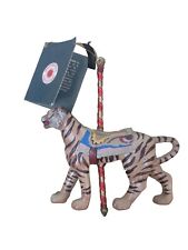 Vintage Smithsonian Institute Wooden Bengal Cat Carousel Figure NWT picture