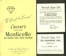 Caesar's Monticello Dinner Theatre Restaurant Menu 1968 w/ 2 tent cards picture