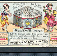 New England Pin Company 1800's Winsted CT Pyramid Pins Adv Victorian Trade Card picture