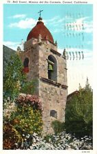 Postcard CA Carmel Bell Tower Mission del Rio Carmelo 1940 Vintage PC f5365 picture