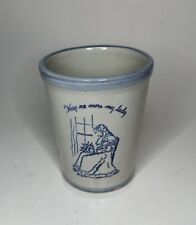 Vintage Louisville Stoneware Pottery Cup Blue Weep No More My Lady picture