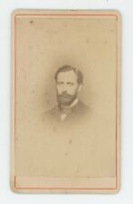 Antique CDV Circa 1870s Handsome Dapper Man With Full Beard Wearing Suit & Tie picture
