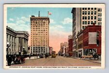 Louisville KY- Kentucky, Jefferson Street, Advertisement, Vintage Postcard picture