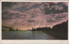 Nightfall on the St. Clair River Michigan 1906 Duluth Minn PM Postcard picture