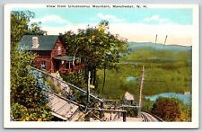 Manchester New Hampshire~Old Home~Uncanoonuc Mountain~1940s Linen Postcard picture