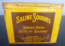 vintage Saline Squares Tin 1920s Standard Biscuit Company San Francisco soda picture