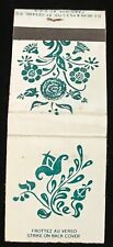 FLOWERS Green Full Vintage Matchbook white A-0148 picture