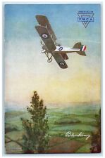 c1910's Biplane Banking In The Air Oilette Tuck's YMCA Unposted Antique Postcard picture