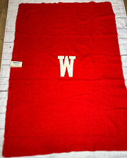 Vtg Michigan Wool Products Varsity Stadium Blanket Red Wool Blend University  picture