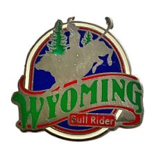 Vintage Wyoming Bull Rider Travel Souvenir Pin picture