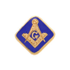 Yellow Gold Blue Lodge Enamel Master Mason Lapel Pin - 14k Masonic picture