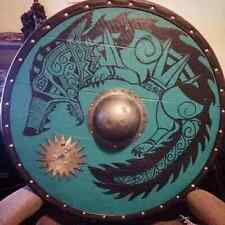 Viking Shield Wolf Viking Battle Ready Wooden Norse Shield Best Gift picture