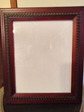Large Vintage Wood Guilloche Pattern Photo Frame Easel Back Fits 8 X 10 Photo picture