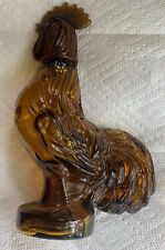 Vintage 1973 Amber Glass Rooster Decanter Jeffrey Snyder New York Paten Pending picture