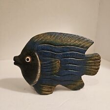 Blue Carved Wooden Fish picture