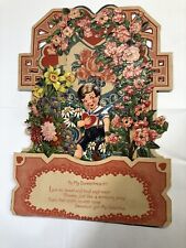 Vintage Fold Out Pop-up Valentines Day Card From Germany, used 1935 picture