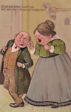 Vintage Postcard - Embossed Humor Card Lady Pulling Man's Ear 1907 picture