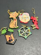 Lot Of 5 Ceramic Painted Christmas Ornaments Hobbyist  picture