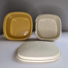 Tupperware Almond Harvest Gold Microwave Steamer Vintage 1970s Collectors #888-1 picture