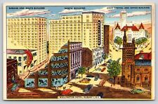 Artist Conception~Albany New York~State Capitol & Wellington Hotel~Vintage PC picture