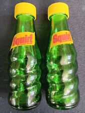 Vintage Soda Pop Salt Pepper Shakers Glass Soft Drink Bottles 1974 Retro Squirt picture