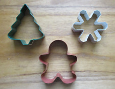 Lot of 3 color coated Metal Christmas Cookie Cutters picture