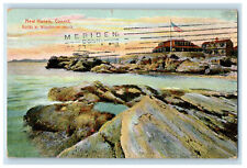 1908 Sunset, Rocks at Woodmont Beach, New Haven Connecticut CT Posted Postcard picture