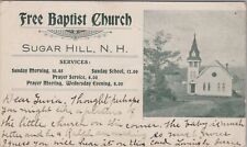Free Baptist Church Sugar Hill Services New Hampshire Berlin 1906 Doane Postcard picture