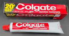 VINTAGE 1980s Colgate Flouride Toothpaste NOS Sealed Large 7 OZ. picture