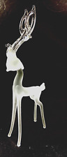 Vintage Silvestri Frosted / Clear Glass Standing Reindeer Christmas Figurine MCM picture