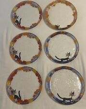 Goebel Rosina Wachtmeister Collectible 8” Glass Cat Plates 6pc Set Signed EUC picture