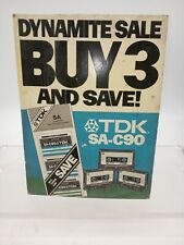 Vntg 1982 TDK SA-C90 Cassette Tapes Dynamite Sale Store Stand Up Advertising  picture