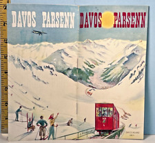 1947 Davos Parsenn Mountain Skiing Travel Brochure Pierre Monnerat Artwork picture