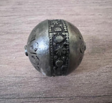 Authentic Ancient Islamic-India Color Silver Egg Amulet- Good Condition-Engraved picture