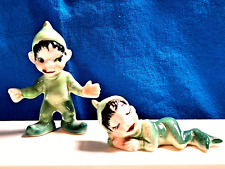 2 Vintage PIXIE ELF Bone China Miniature Figurines Hand Painted Japan picture