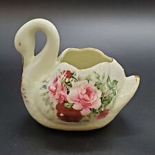 Formalities By Baum Brothers Porcelain Swan Figurine/Planter Trinket Holder picture