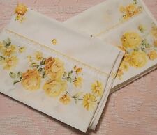 Vtg Rose Yellow & Orange Pillowcases Eyelet Lace Trim Standard *READ* JC Penney  picture