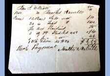1850 antique HANDWRITTEN COUNTRY STORE RECEIPT exeter ma VARRELL MATHIS/ELLIOT picture