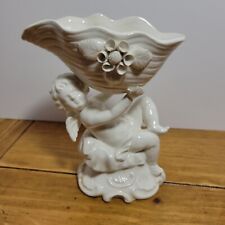 Vtg Lenwile Ardalt Pure White Porcelain Angel Planter Figurine Japan picture
