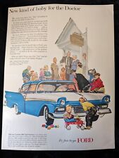Vintage 1950s 1957-59 Ford Fairlane 500 Club Victoria Ad 12.5 X 9.5 Inches picture