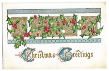 Postcard c1907- 1915  Christmas Greetings  Embossed  Divided Back  Unused [g111] picture
