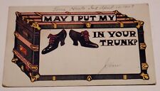 Vintage Post Card ~ May I Put My Shoes In Your Trunk, Circa 1907 picture