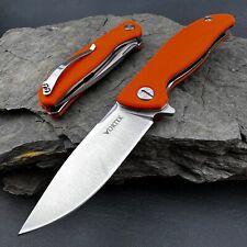 VORTEK TURRET Orange G10 Ball Bearing Fast Open Blade EDC Folding Pocket Knife picture