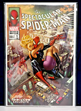 THE SPECTACULAR SPIDER-MAN #1 GWEN STACY D VARIANT J. SCOTT CAMPBELL SIGNED COA picture