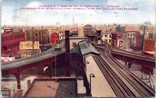 Marshfield Station, L Train, Chicago, IL- 1910 Divided Back Postcard - Railroad picture